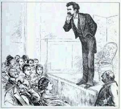 Mark Twain on stage